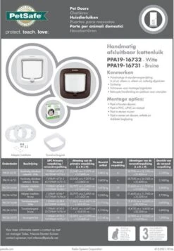 PetSafe 300 Deluxe Kattenluik - M - Ø 25.2 Cm - Wit -Kattenbenodigdheden 831x1200 4