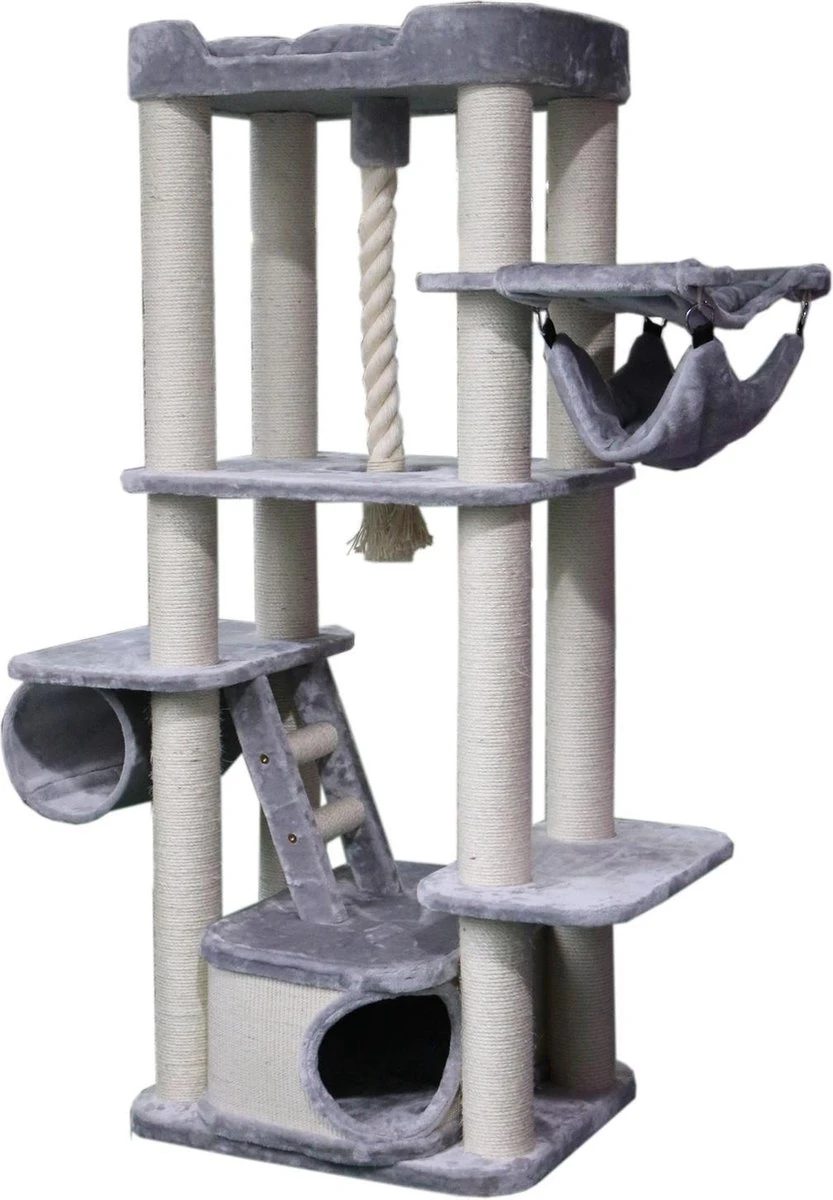 Adori Krabpaal Luna - Grijs/Wit - 70 X 60 X 178 Cm 3 Adori Krabpaal Luna - Grijs/Wit - 70 X 60 X 178 Cm