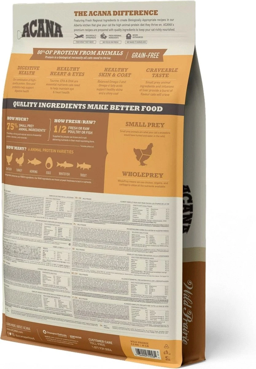 Acana - Cat Wild Prairie - Katenvoer - 4,5 Kg 9 Acana - Cat Wild Prairie - Katenvoer - 4,5 Kg - Afbeelding 7