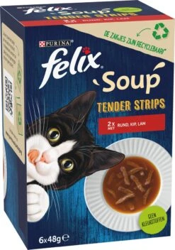 Felix Soup Tender Strips Met Rund, Kip & Lam - Katten Natvoer - 24 X 48g 12 Felix Soup Tender Strips Met Rund, Kip & Lam - Katten Natvoer - 24 X 48g -Kattenbenodigdheden 841x1200 1