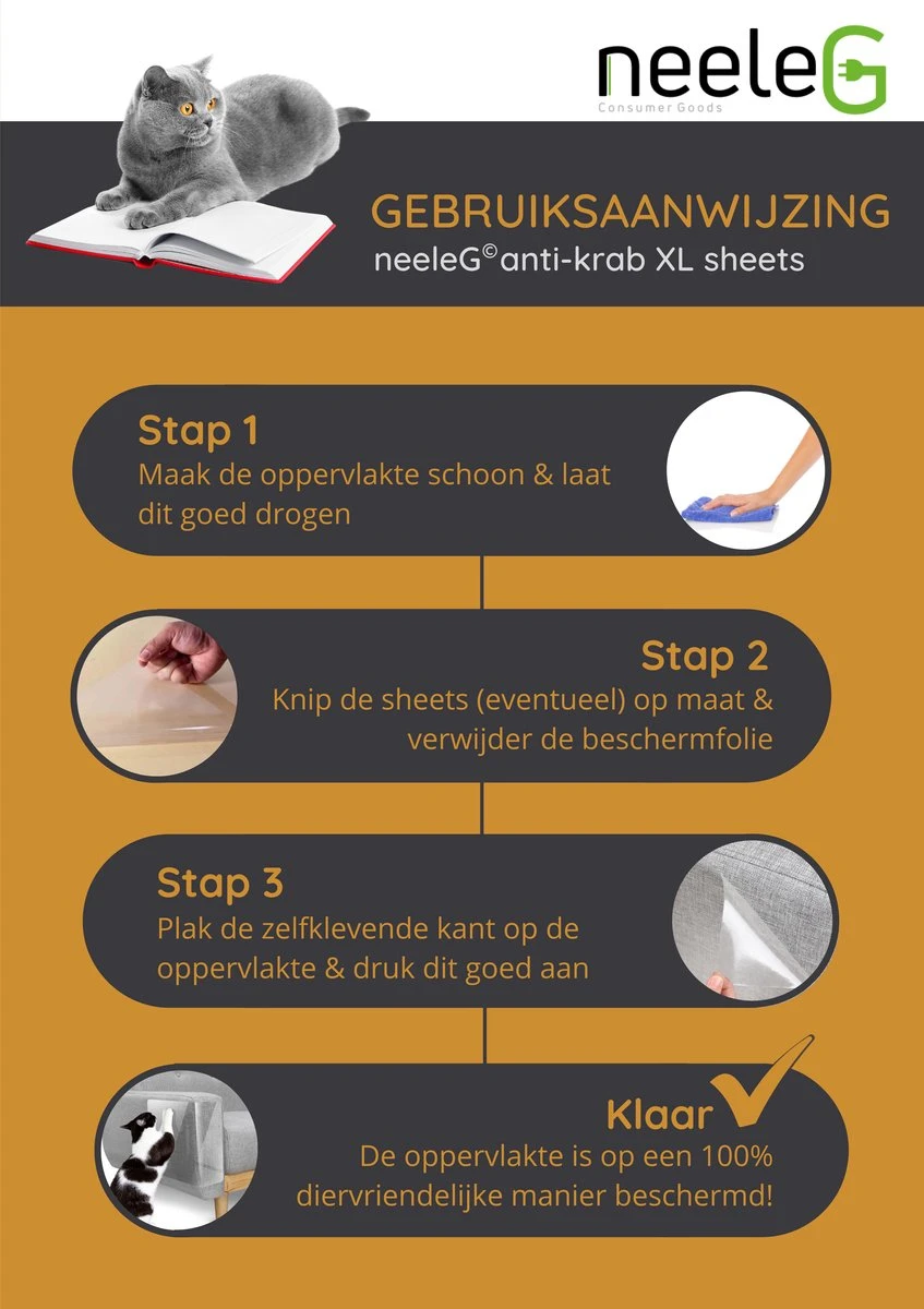Merkloos Katten Anti Krab XXL Vellen - 10 Stuks - Met NeeleG Springveren - Meubelbescherming - Diervriendelijk - Geen Krabschade Aan Meubels - Bankbescherming - Enkelzijdig Klevend En Transparant - Zonder Punaises - Krabpaal - Anti Scratch - 30x45 CM 10 Merkloos Katten Anti Krab XXL Vellen - 10 Stuks - Met NeeleG Springveren - Meubelbescherming - Diervriendelijk - Geen Krabschade Aan Meubels - Bankbescherming - Enkelzijdig Klevend En Transparant - Zonder Punaises - Krabpaal - Anti Scratch - 30x45 CM - Afbeelding 8