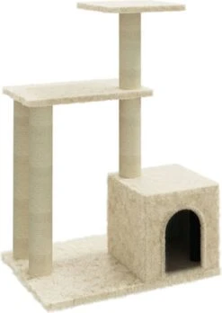 VidaXL Kattenmeubel Met Sisal Krabpalen 71 Cm Crèmekleurig