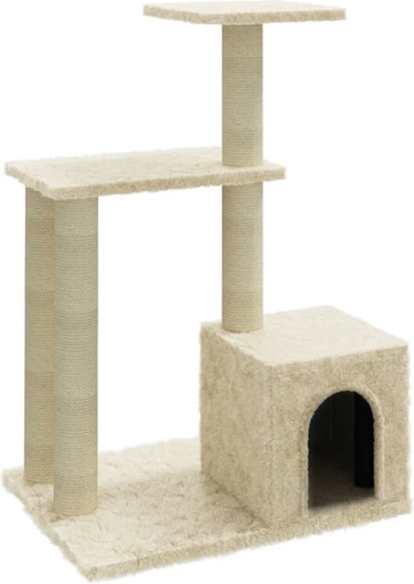 VidaXL Kattenmeubel Met Sisal Krabpalen 71 Cm Crèmekleurig 3 VidaXL Kattenmeubel Met Sisal Krabpalen 71 Cm Crèmekleurig