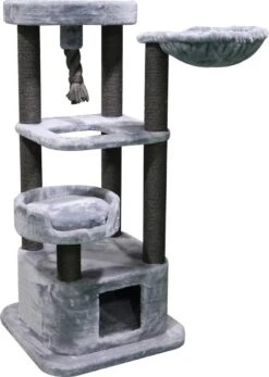 Adori Krabpaal Savannah - Krabpaal - 60x60x120 Cm Lichtgrijs Donkergrijs