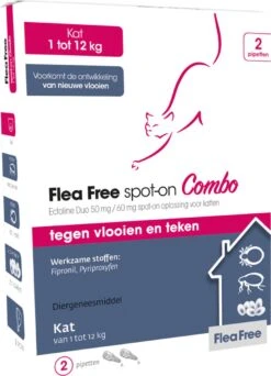 Flea Free Ectoline Duo Kat - Tegen Vlooien En Teken - 2 Pipetten 16 Flea Free Ectoline Duo Kat - Tegen Vlooien En Teken - 2 Pipetten -Kattenbenodigdheden 866x1200