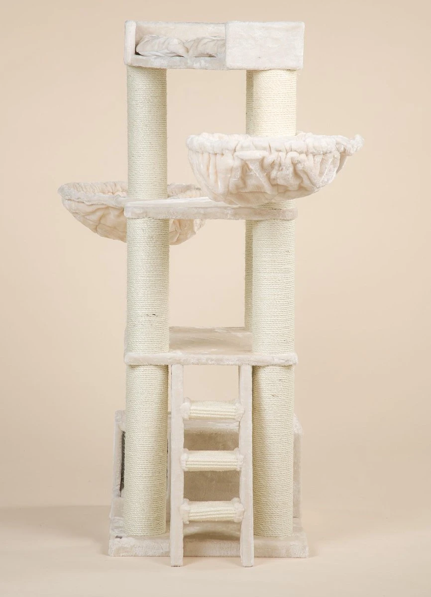 RHRQuality Corner Coon Krabpaal Voor Grote Katten - 60 X 56 X 151 Cm - Crème 18 RHRQuality Corner Coon Krabpaal Voor Grote Katten - 60 X 56 X 151 Cm - Crème - Afbeelding 16