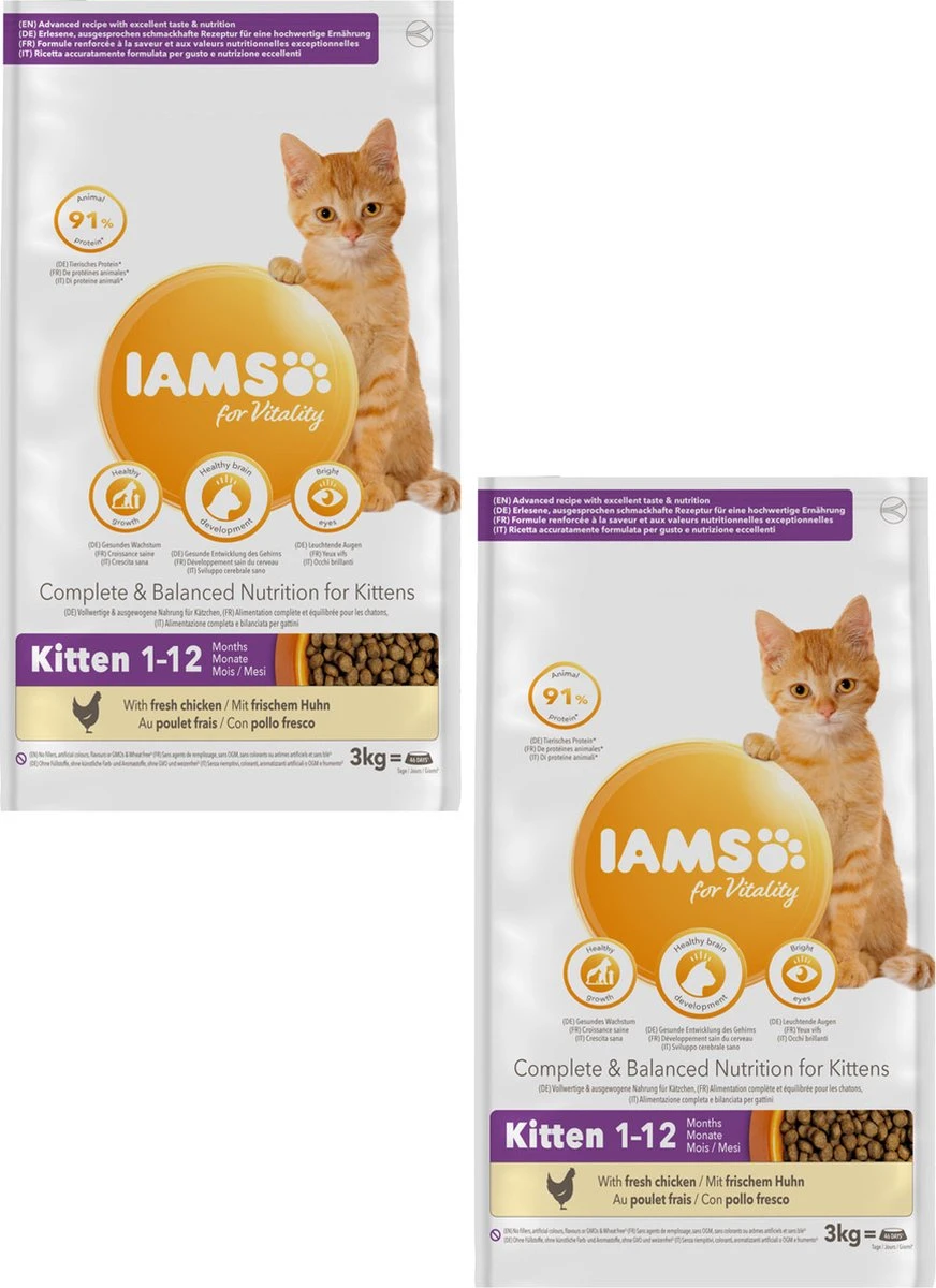 Iams Cat Kitten Kip - Kattenvoer - 2 X 3 Kg 4 Iams Cat Kitten Kip - Kattenvoer - 2 X 3 Kg - Afbeelding 2
