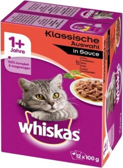 Whiskas Classic Selectie Kattenvoer, Hoogwaardig Nat Voer Voor Volwassen Katten 48 X 100g -Kattenbenodigdheden 874x1200