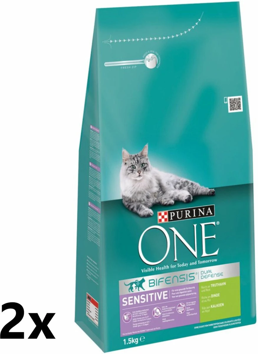 Purina One - Sensitive - Kalkoen - 2x1,5kg 3 Purina One - Sensitive - Kalkoen - 2x1,5kg