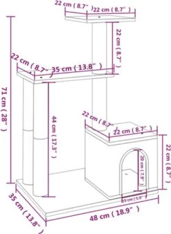 VidaXL Kattenmeubel Met Sisal Krabpalen 71 Cm Crèmekleurig 14 VidaXL Kattenmeubel Met Sisal Krabpalen 71 Cm Crèmekleurig -Kattenbenodigdheden 876x1200 1