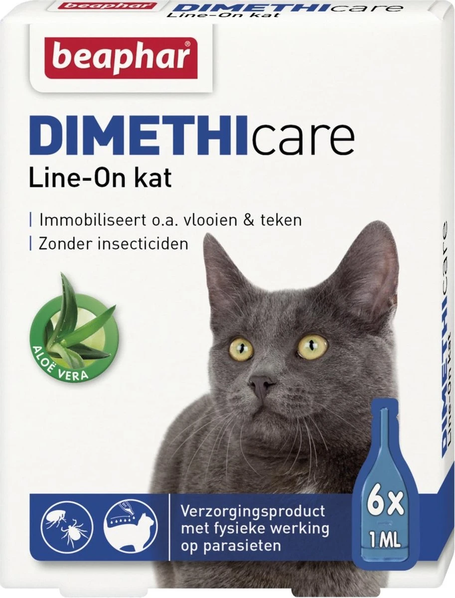 Beaphar DIMETHIcare Line On Kat - Vlooienbestrijding - 6 Pipetten 5 Beaphar DIMETHIcare Line On Kat - Vlooienbestrijding - 6 Pipetten - Afbeelding 3