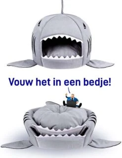 MikaMax Haai Hondenmand - Kattenmand - Dierenmand - Huisdierkussen - Mand Of Bed - Origineel - Extra Zacht Materiaal - 42 X 42 X 36 Cm -Kattenbenodigdheden 926x1200 2