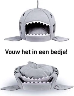 MikaMax Haai Hondenmand - Kattenmand - Dierenmand - Huisdierkussen - Mand Of Bed - Origineel - Extra Zacht Materiaal - 42 X 42 X 36 Cm -Kattenbenodigdheden 926x1200 3