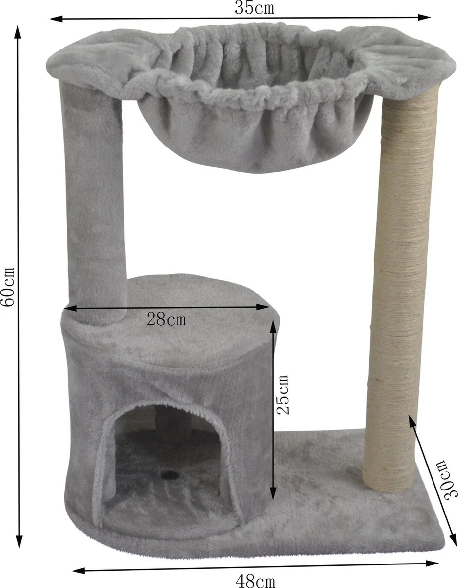 Adori Krabpaal Minous - Krabpaal - 40x30x60 Cm Grijs 13 Adori Krabpaal Minous - Krabpaal - 40x30x60 Cm Grijs - Afbeelding 11