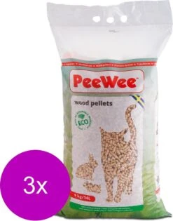 Peewee Houtkorrels Kattenbakvulling - 3 X 9 Kg (27 Kg, 42l) -Kattenbenodigdheden 942x1200