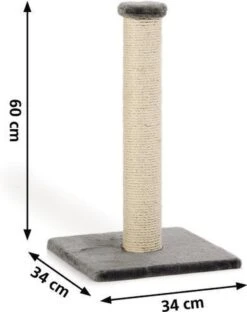 Beeztees Gina - Krabpaal - Grijs - 34x34x60 Cm -Kattenbenodigdheden 949x1200 2