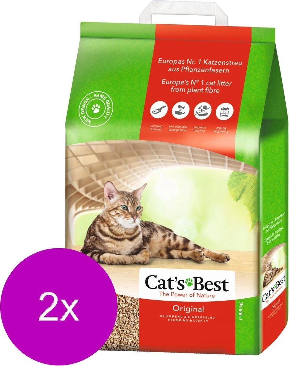 Cat's Best Original - Kattenbakvulling - 2 X 20 L 4 Cat's Best Original - Kattenbakvulling - 2 X 20 L - Afbeelding 2