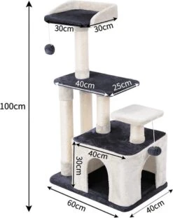 Merkloos MC Star Krabpaal 100cm Met Schraper Meerdere Platforms, Tweedeurs Kattengrotten, Speelgoedballen Met Bellen, Krabbed Natuurlijk Sisal Katten Spelletjes - Grijs&Beige, 100cm 14 Merkloos MC Star Krabpaal 100cm Met Schraper Meerdere Platforms, Tweedeurs Kattengrotten, Speelgoedballen Met Bellen, Krabbed Natuurlijk Sisal Katten Spelletjes - Grijs&Beige, 100cm -Kattenbenodigdheden 954x1200 1