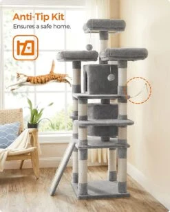 Nancy's XXL Krabpaal Voor Katten - Kattenboom - Grijs - 60 X 55 X 172 Cm 12 Nancy's XXL Krabpaal Voor Katten - Kattenboom - Grijs - 60 X 55 X 172 Cm -Kattenbenodigdheden 960x1200 14
