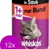 Whiskas Natvoer - Adult - Rund - 12 X 400 Gr 2 Whiskas Natvoer - Adult - Rund - 12 X 400 Gr -Kattenbenodigdheden 965x1200 1