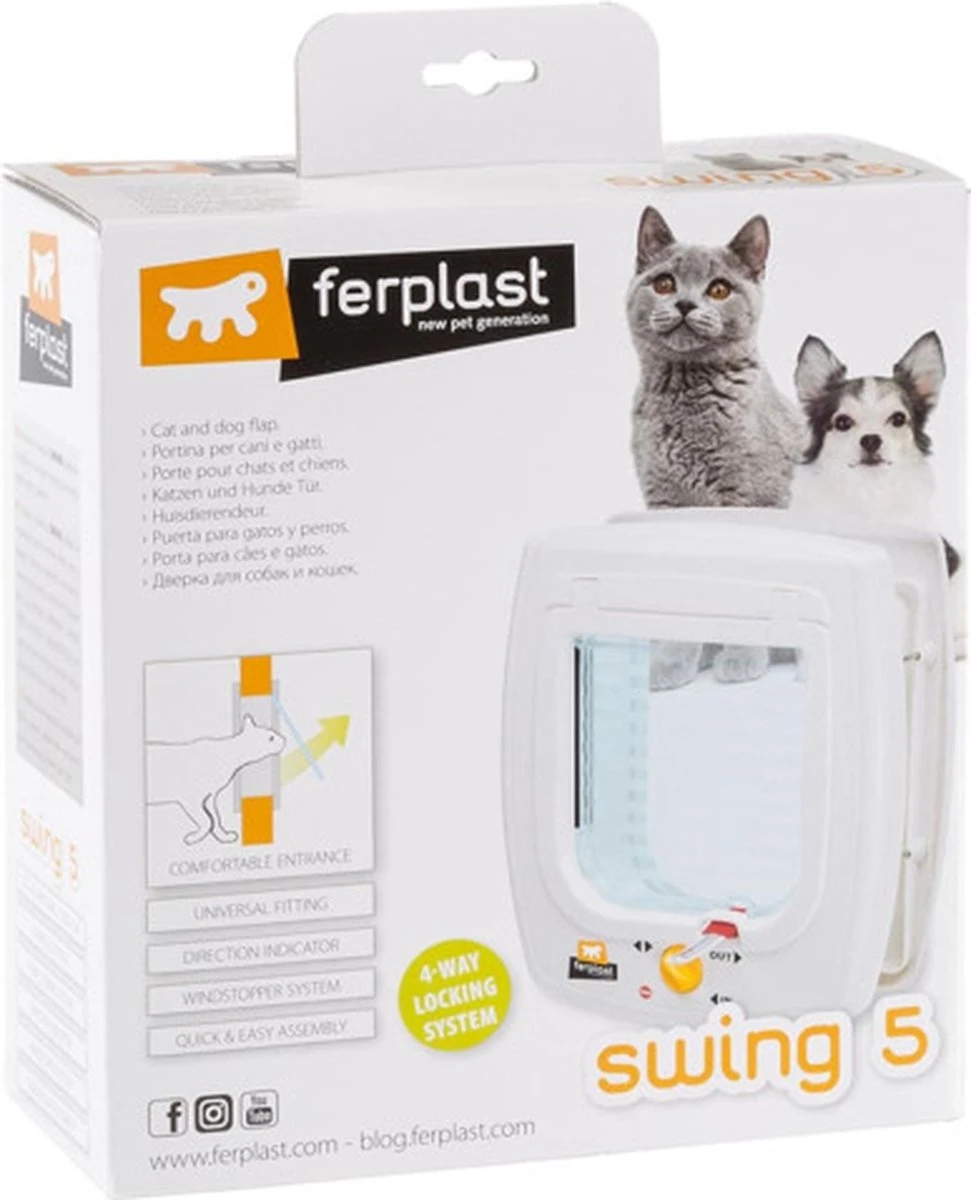 Ferplast Swing Poezendeur 5T - Wit - 22,5 X 9,6 X 25,2 Cm 16 Ferplast Swing Poezendeur 5T - Wit - 22,5 X 9,6 X 25,2 Cm - Afbeelding 14