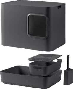 Hoopo® Dome Kattenbak Grijs - Kattenbak - Kattenbakschep - Kattenbakmat -Kattenbenodigdheden 986x1200 3